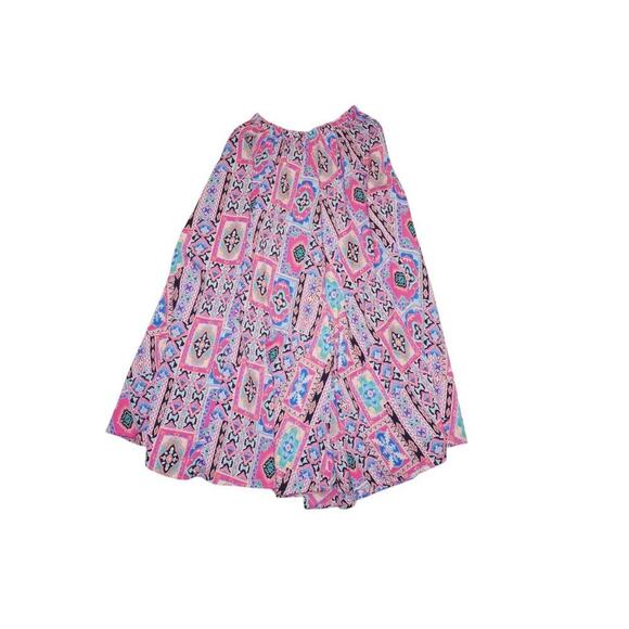 Manoukian New York Colorful Boho Patchwork Skirt – Size L – Elastic Waist – Vint - Picture 6 of 6